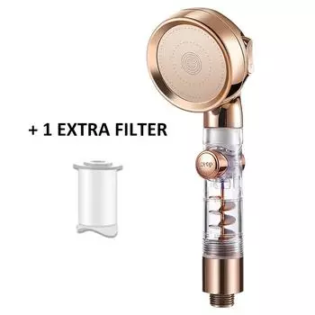Регулируемый фильтр насадки для душа с турбинной насадкой для душа высокого давления 3 режима для остановки воды одним щелчком мыши A
