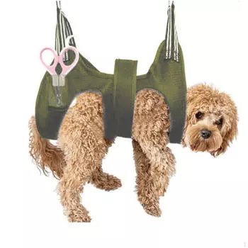 Регулируемый гамак для ухода за домашними животными для удобного удержания и купания Black_S