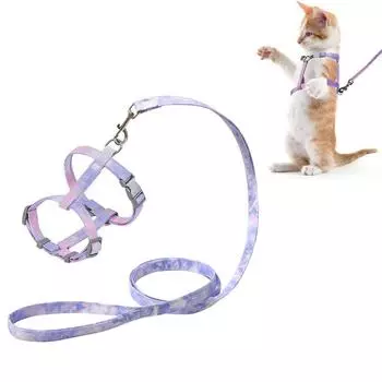 Регулируемый градиентный цветной трос для домашних животных, шлейка для кошек, для котят, маленьких собак, для прогулок на открытом воздухе, буксировочный трос, товары для животных S