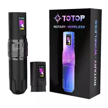 Регулируемый ход беспроводной тату-машинки ручка мощный безсердечниковый мотор ЖК-цифровая тату-ручка 2000 мАч аккумулятор инструмент для татуировщика чёрный