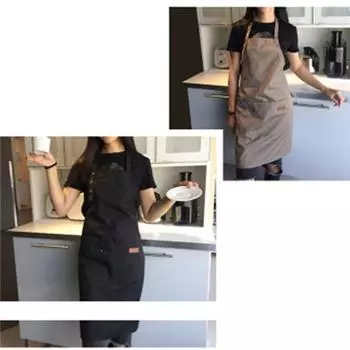 Регулируемый холщовый фартук с лямкой на шее, классический кухонный фартук с нагрудником для приготовления пищи One Size