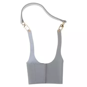 Регулируемый изолированный рукав для кружки, защитный чехол для чашки из ПУ кожи для кофе и горячих напитков, контейнер для напитков для улицы серый