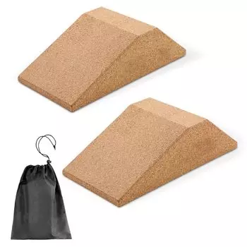 Регулируемый клиновидный блок для приседаний, клиновидный блок для приседаний, наклонная доска для становой тяги, наклонная доска для икр и йоги, растяжка ног (2 куска) Нескользящая рампа,