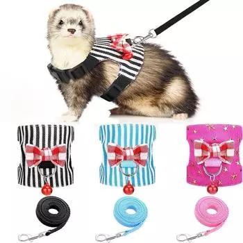 Регулируемый комплект поводков и шлейки для мелких животных Удобный поводок для мелких животных Украшение S синий