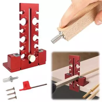 Регулируемый кондуктор для изготовления дюбелей, деревянная полоска 7-18 мм, ручка-тип, двухлезвийная режущая электрическая дрель, круглый стержень, вспомогательный инструмент чёрный