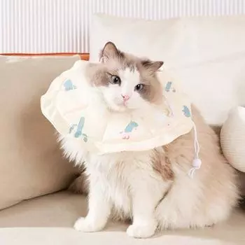 Регулируемый конусный ошейник для домашних животных, мягкий водонепроницаемый восстановительный ошейник для кошек, котят после операции, елизаветинский шейный конус против укусов для ухода, купания S жёлтый