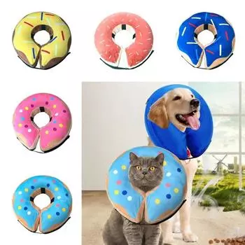 Регулируемый конусный ошейник Elizabeth, надувной ошейник для собак, устойчивый к облизыванию, мягкий конус для восстановления после ранения питомца M жёлтый