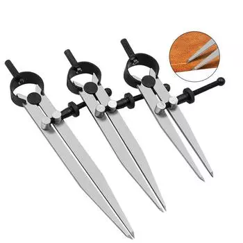 Регулируемый кожаный компас запираемый разделитель из углеродистой стали крыло биговщик DIY кожевенное ремесло вращающаяся линия разметочный калибр штангенциркуль инструмент