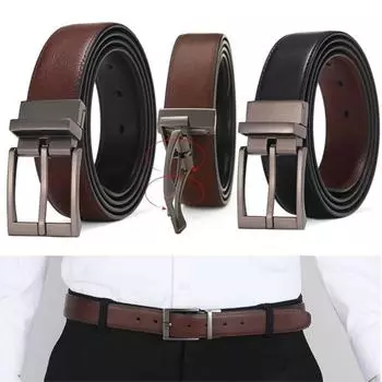 Регулируемый кожаный поясной ремень шириной 3,5 см с металлической пряжкой, классический мужской деловой ремень, подарки 130cm