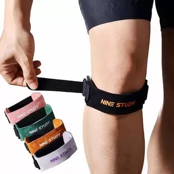 Регулируемый кожаный ремешок для коленного сустава, наколенник, поддержка спортивного наколенника, профессиональная защитная накладка с поясом для мужчин и женщин