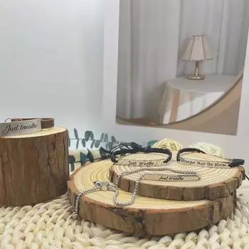 Регулируемый кожаный шнур JustBreathe и браслет из нержавеющей стали — новый модный креативный дизайн