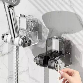 Регулируемый кронштейн для душа Прочный держатель на присоске Без сверления Настенное крепление Грузоподъемность 5 кг Поворотный угол Съемный держатель насадки для душа