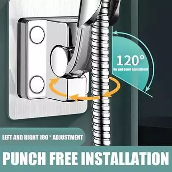 Регулируемый кронштейн для душа с фиксированным основанием, универсальный настенный держатель для душевой лейки, ручной распылитель с фиксированным основанием для ванной комнаты чёрный