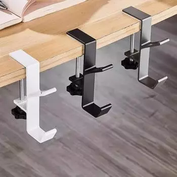 Регулируемый крючок для края стола, игровая гарнитура, настольная вешалка для хранения рюкзака, подвесной крючок-держатель, органайзер для домашнего офиса без ударов белый