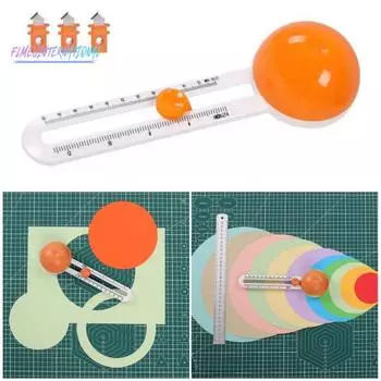 Регулируемый круглый резак для резки бумаги с 3 лезвиями - инструмент для резки бумаги круглой формы с вращением на 360 градусов оранжевый