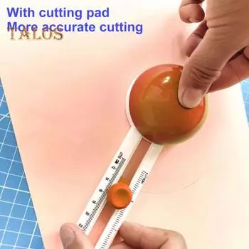 Регулируемый круговой резак для резки бумаги с 3 лезвиями, вращение на 360 градусов, резка бумаги круглой формы оранжевый