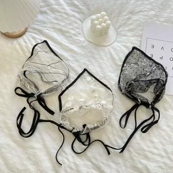 Регулируемый кружевной шарф для волос, черный шарф с принтом, модная треугольная повязка для волос, ремешок для улицы style1