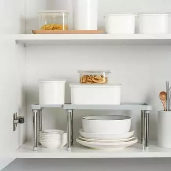 Регулируемый кухонный шкаф из нержавеющей стали, складная полка для хранения, органайзер для ванной комнаты, держатель для шкафа серый