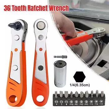 Регулируемый магнитный ключ с храповым механизмом 1/4 шестигранная быстросъемная головка инструменты для одно-/двухголовочных отверток сверл инструмент Torx Bits-10PCS