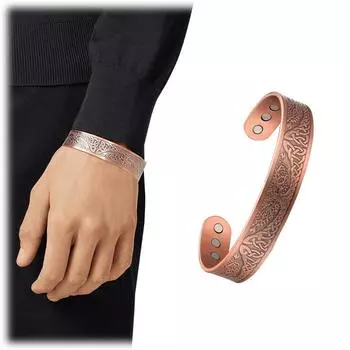 Регулируемый медный браслет с магнитотерапией «Древо жизни»