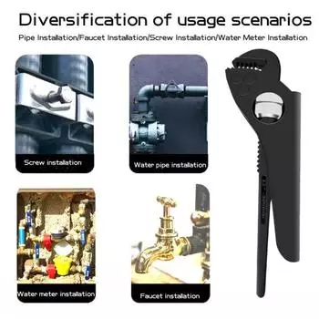 Регулируемый многофункциональный трубный ключ с эргономичной ручкой, нескользящий, для профессионального использования, многофункциональный, тяжелый 7inch