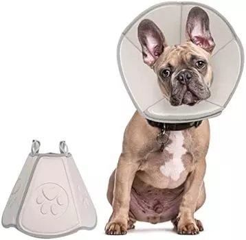 Регулируемый мягкий конус для собак, ошейник для восстановления после операции, заживление ран от укусов, ошейник Элизабет, защитный головной убор из ошейника из ЭВА No.10 серый