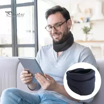 Регулируемый мягкий шейный бандаж для облегчения боли в шее, моющийся хлопковый чехол, удобный воротник для сна для мужчин и женщин серый