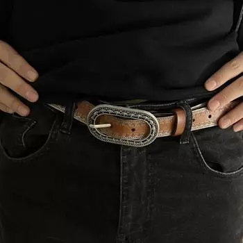 Регулируемый мужской ретро-ремень на талию, градиентный винтажный пояс, мягкий ремень из искусственной кожи для джинсов и брюк бронзовый/коричневый