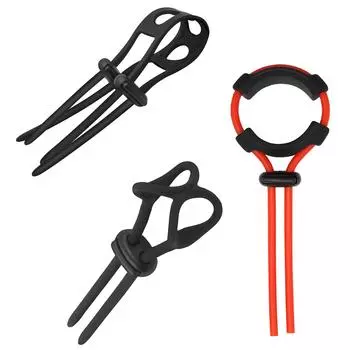 Регулируемый мужской силиконовый замок для пениса, кольцо на член, бондаж, задержка эрекции, увеличение, шарик, носилки, массажер, мужские секс-игрушки Type A as photo