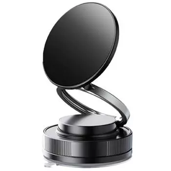 Регулируемый на 360° вакуумный магнитный держатель для телефона, обновленный складной магнитный держатель для телефона в автомобиль, для автомобиля/спортзала/зеркала/душа One Size чёрный