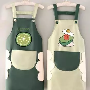 Регулируемый нагрудник с карманами, водонепроницаемые, маслостойкие, грязеотталкивающие кухонные фартуки для взрослых зелёный