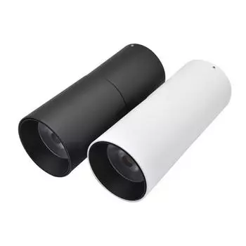 Регулируемый накладной светильник, светодиодный потолочный светильник с регулируемой яркостью, 20 Вт, 15 Вт, 12 Вт, светодиодный точечный светильник для внутреннего фойе, гостиной, кухни 10W&Warm White чёрный