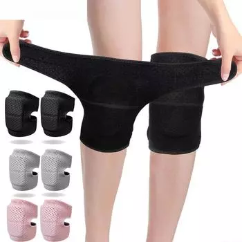 Регулируемый наколенник с противоскользящей подкладкой из губчатой ткани, дышащий эластичный наколенник для футбола, волейбола, танцев, катания на коньках L