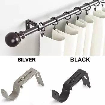 Регулируемый настенный кронштейн для оконного карниза, крючок для карниза, 2 упаковки чёрный