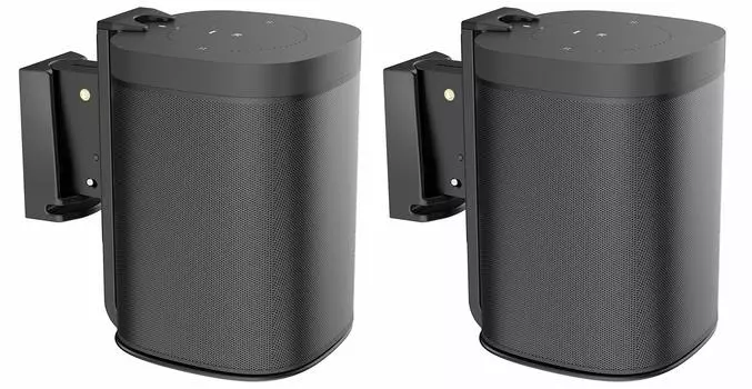 Регулируемый настенный кронштейн, совместимый с Sonos One 1 Speaker 2 Pack ynVISION.DESIGN One, SL, Play (черный) чёрный