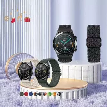 Регулируемый нейлоновый ремешок для часов Huawei GT/GT2 Pro Samsung Galaxy watch 3/Gear S3, дышащий тканый ремешок для Aamazfit GTR