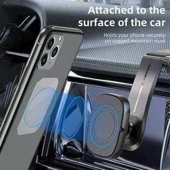 Регулируемый нескользящий магнитный держатель для телефона в вертикальном режиме, металлический, вращающийся на 360 градусов, противоударный, вентиляционное отверстие, крепление для телефона в автомобиле A