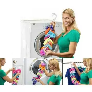 Регулируемый органайзер для хранения носков, подвесная веревка для сушки носков, домашние портативные крючки для ног, нескользящая вешалка для сушки носков A синий