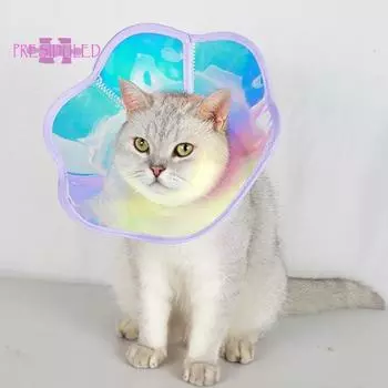 Регулируемый ошейник для домашних животных, мягкий конус для кошек, восстановительный ошейник с защитой от лизания и царапин S розовый