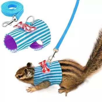 Регулируемый ошейник для хомяка, дышащий поводок для маленьких животных, кролик XS синий