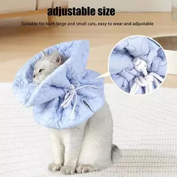 Регулируемый ошейник для кошек, останавливающий лизание и укусы, теплый медицинский ошейник для кошек, защитный ошейник для кошек фиолетовый