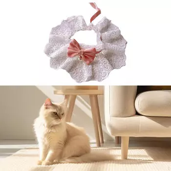 Регулируемый ошейник для кошек, праздничный шейный платок для маленьких собак, щенков, ожерелья, милый кружевной нагрудник для котят