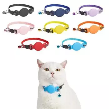 Регулируемый ошейник для кошек с защитой от потери, водонепроницаемый ошейник для отслеживания кошек, для улицы оранжевый