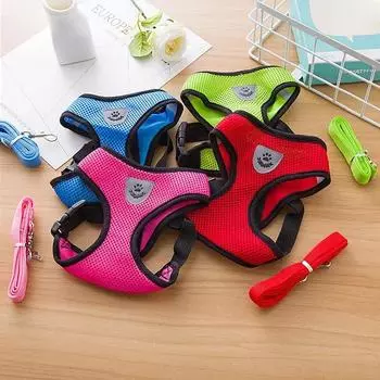 Регулируемый ошейник для собак, поводок для маленьких собак, поводок для кошек, дышащий ошейник для корги, нагрудный ремень, веревка, аксессуар для домашних животных S