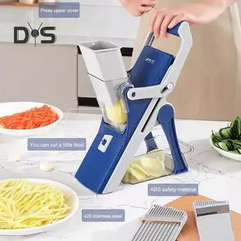 Регулируемый овощерезка-слайсер из нержавеющей стали с противоскользящей прокладкой, многофункциональный кухонный измельчитель, съемная конструкция для дома, ресторана, пекарни A