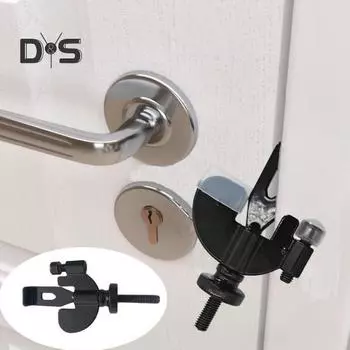 Регулируемый переносной дверной замок, дополнительная конфиденциальность, домашний замок безопасности, дверной замок, замок для отеля, квартиры, общежития, металлический дверной замок для путешествий чёрный