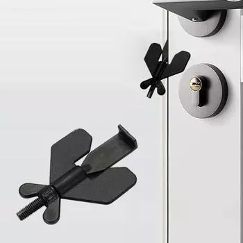 Регулируемый переносной дверной замок, дополнительная конфиденциальность, безопасность дома, дверной стопор, замок, замок для отеля, квартиры, общежития, путешествия, дверной шкафчик из нержавеющей стали 304 чёрный