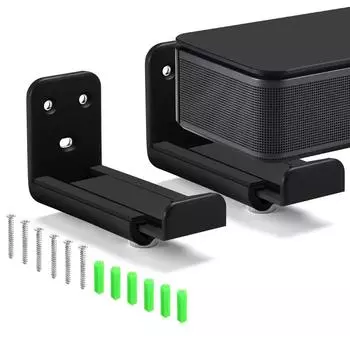 Регулируемый по глубине настенный кронштейн для звуковой панели, подставка-держатель для динамика для домашнего кинотеатра, выдерживает вес до 44 фунтов, черный