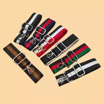Регулируемый полосатый холщовый ремень через плечо для женских сумок