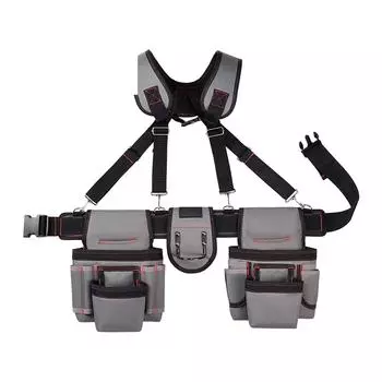 Регулируемый пояс для инструментов для мужчин с подтяжками и множеством карманов Идеально подходит для плотников, строителей и садовников